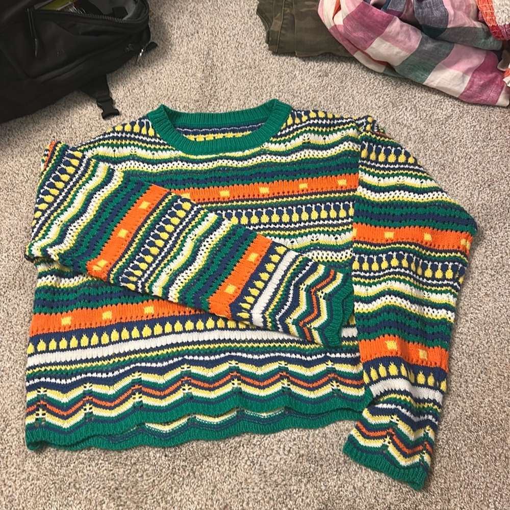 Colorful Striped Knit Sweater